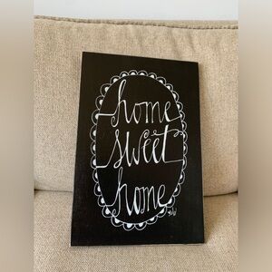 Home Sweet Home Decor Sign Wall Art Country Farmhouse Shabby Chic Black White